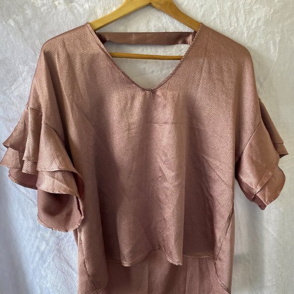 MERKI Silky Champagne Pink Blouse NEW - Picture 8 of 8